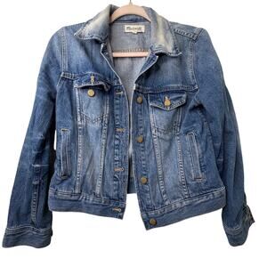 Md Madewell Blue Jean Denim Jacket Americana Trucker Distressed Cowgirl Western